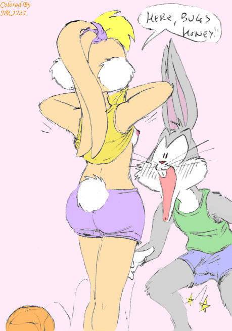 anthro ass breasts flashing furry lola_bunny looney_tunes space_jam