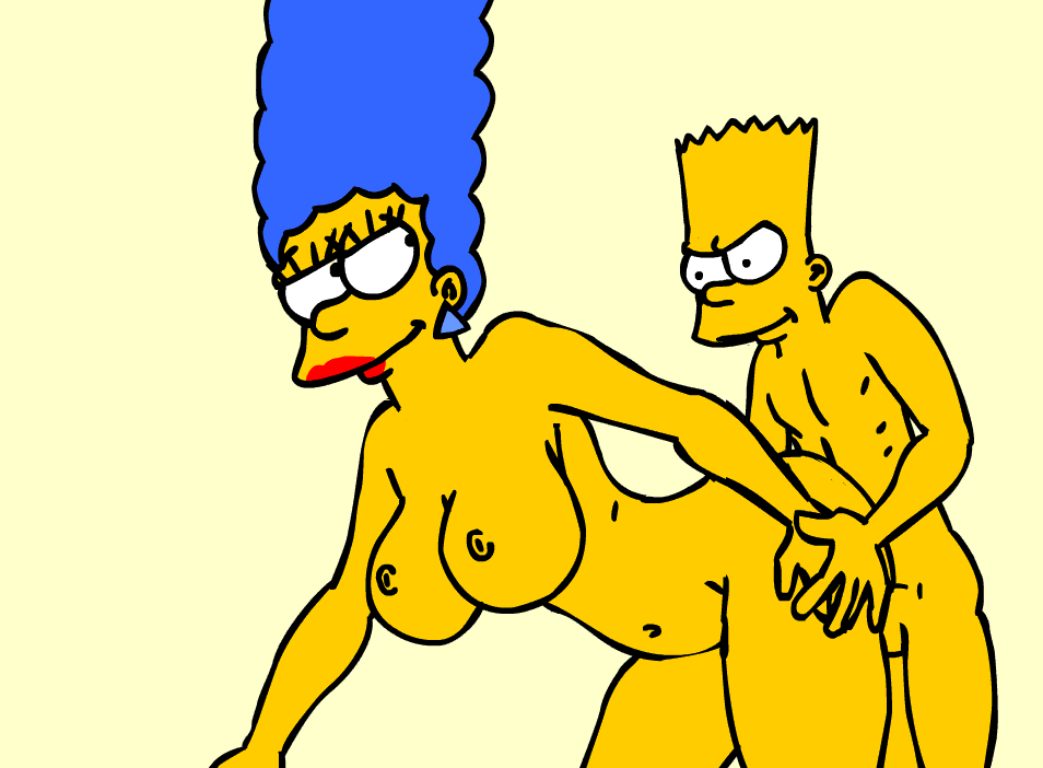 big_ass big_breasts blue_hair breasts fuck gif hair hentai incest marge_simpson mother's_duty mother_and_son nickartist the_simpsons yellow_skin