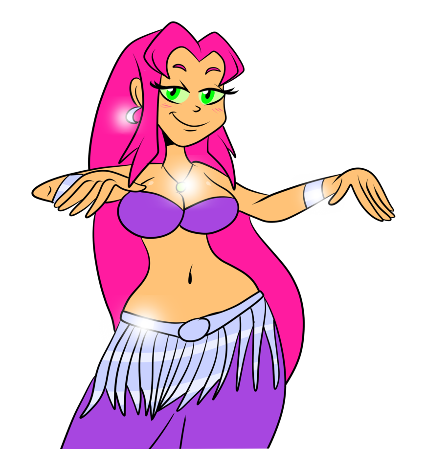 big_ass big_breasts breasts dancing green_eyes pink_hair scobionicle99 starfire teen_titans transparent_background