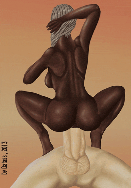 animated_gif bwc cowgirl_position dark-skinned_female dark_skin datass_(artist) gif interracial light-skinned_male light_skin sex vaginal white_dick