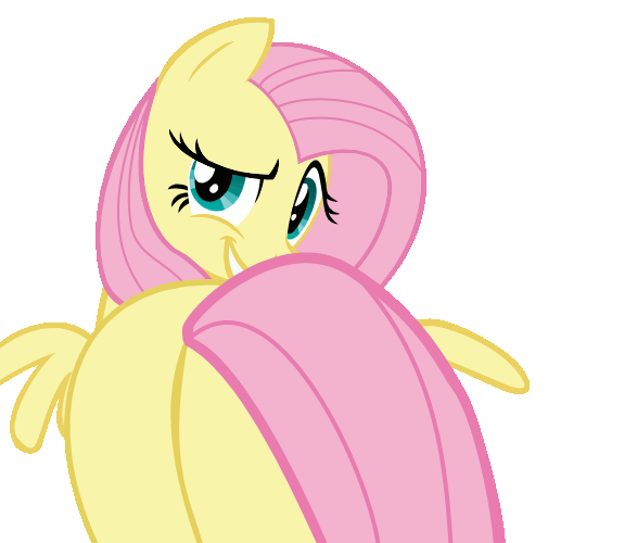 1girl ass blue_eyes fluttershy friendship_is_magic gif long_hair looking_at_viewer looking_back my_little_pony pink_hair smile tail transparent_background wings