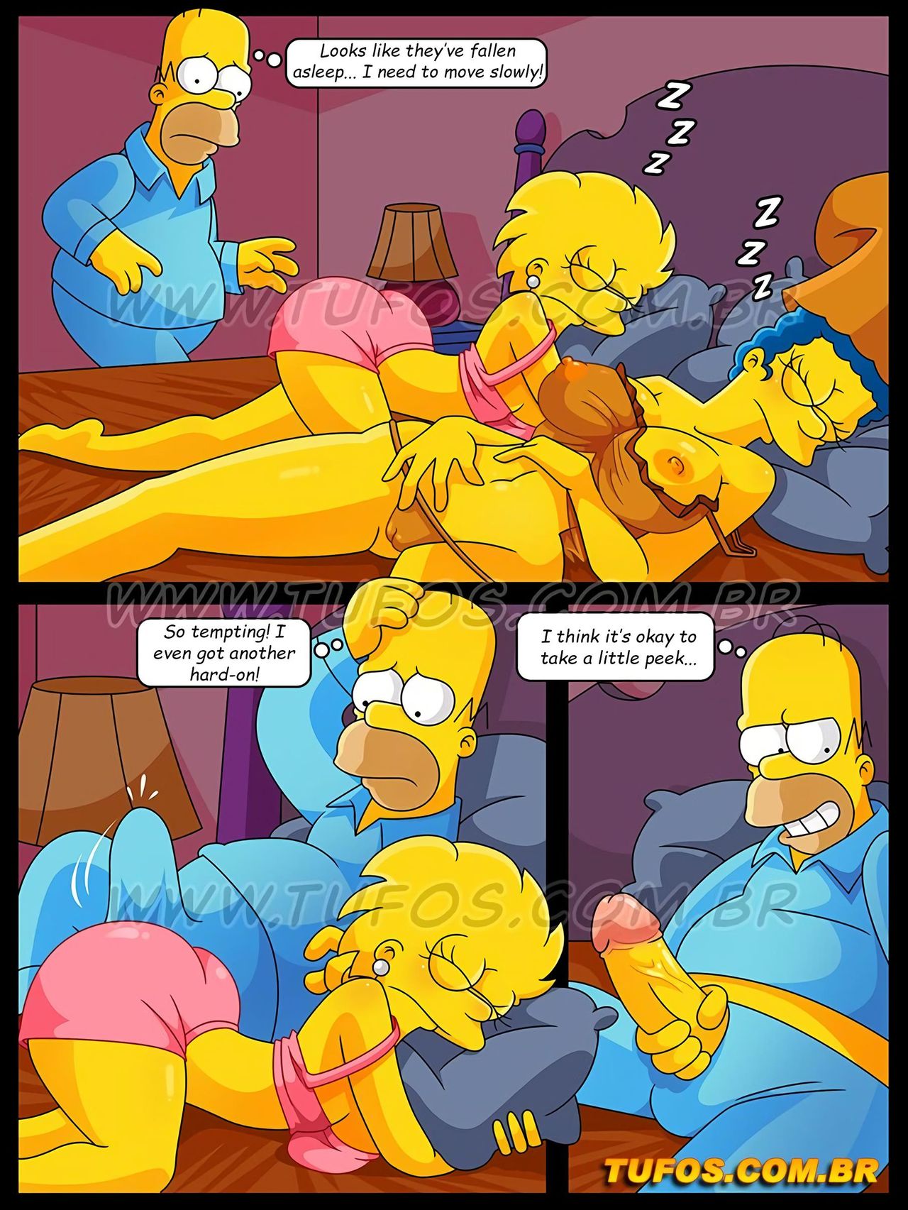 ass breasts comic father_&amp;_daughter homer_simpson incest lisa_simpson marge_simpson milf mother_&amp;_daughter nipples panties penis text the_simpsons