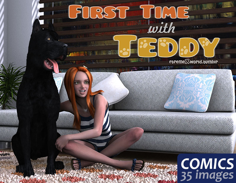 3d beastiality big_breasts dialogue dog extremexworld jessica_(extremexworld) knotted_penis red_hair teddy_(extremexworld)