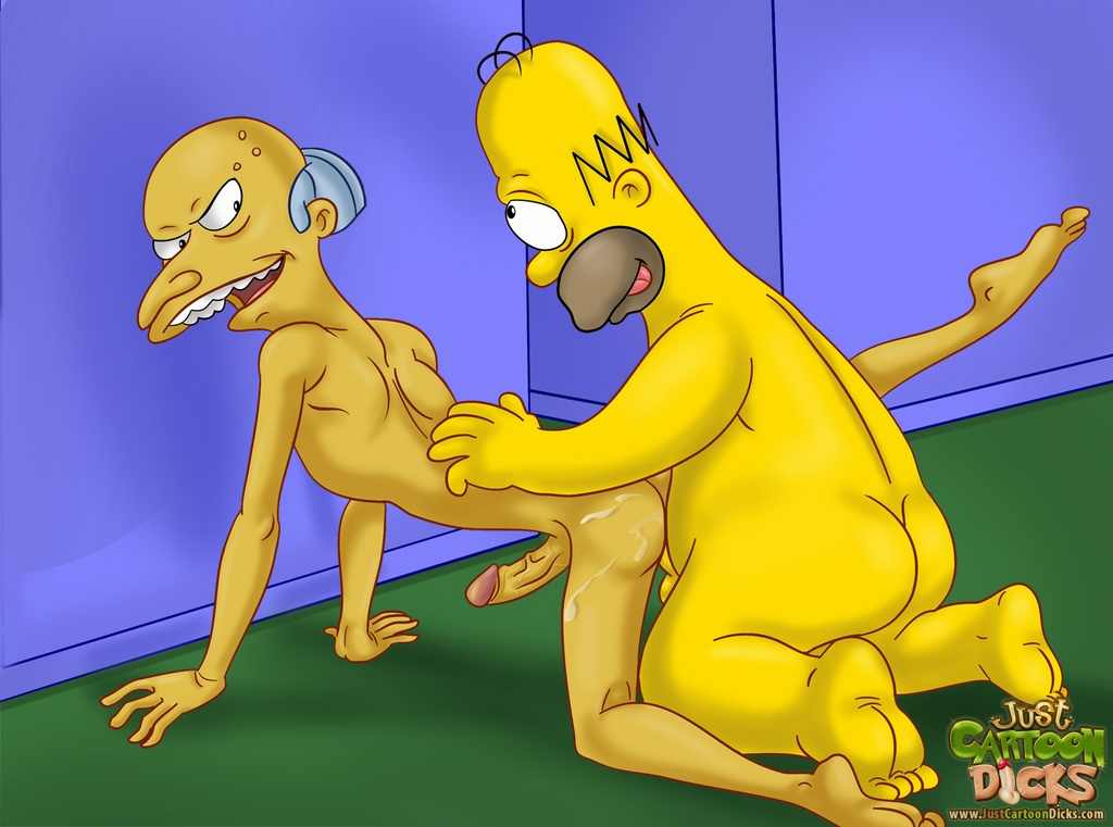 age_difference anal ass doggy_position homer_simpson just_cartoon_dicks looking_back montgomery_burns nude penis the_simpsons yaoi yellow_skin