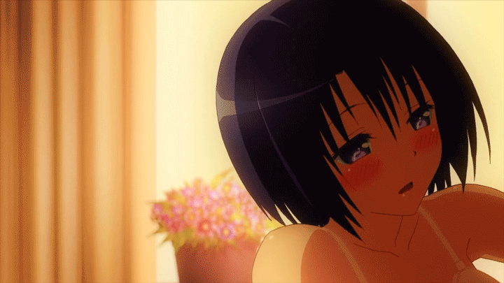 animated animated_gif blush bow_bra bra breasts cleavage close-up gif nipples purple_hair sairenji_haruna see-through short_hair small_breasts to_love-ru to_love-ru_darkness water wet wet_clothes white_bra