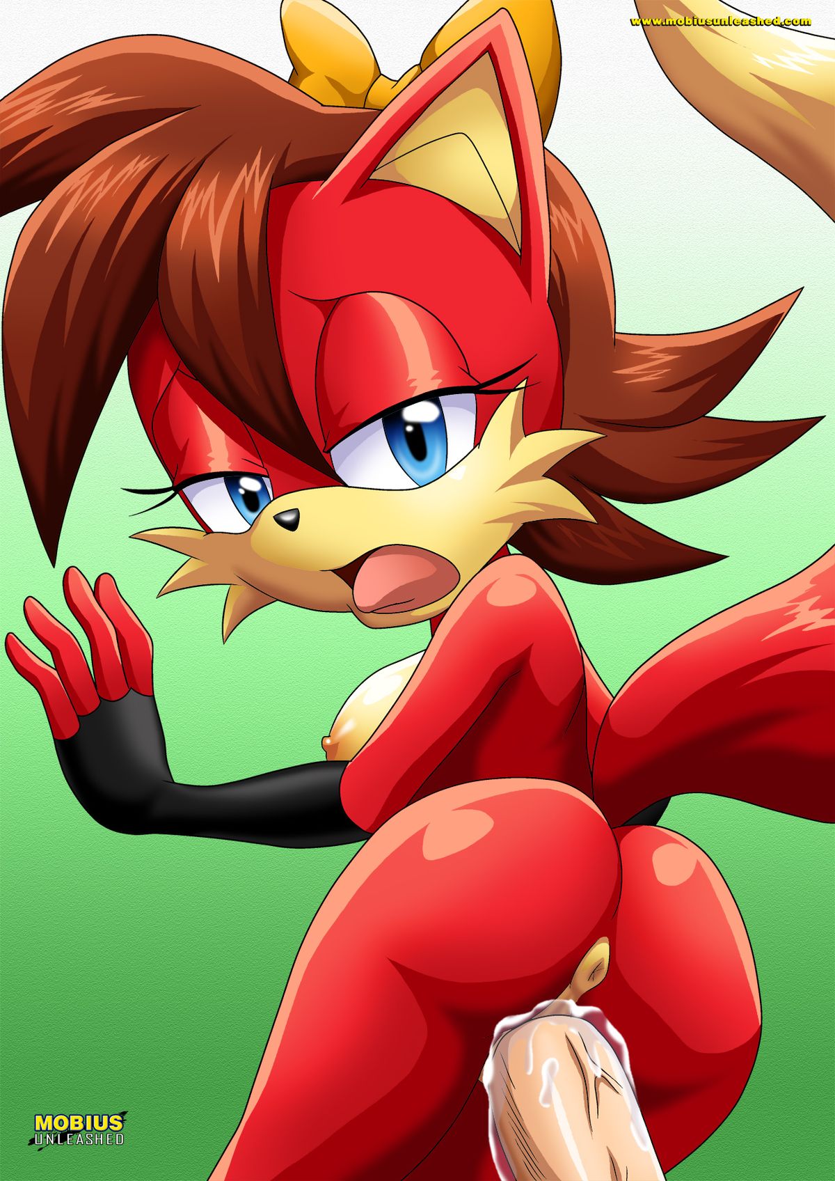 1girl anus archie_comics ass bbmbbf blue_eyes breasts brown_hair cum fiona_fox from_behind furry looking_at_viewer looking_back mobius_unleashed nipples open_mouth palcomix penis sega semen sex short_hair sonic_(series) sonic_the_hedgehog_(series) tail tongue tongue_out