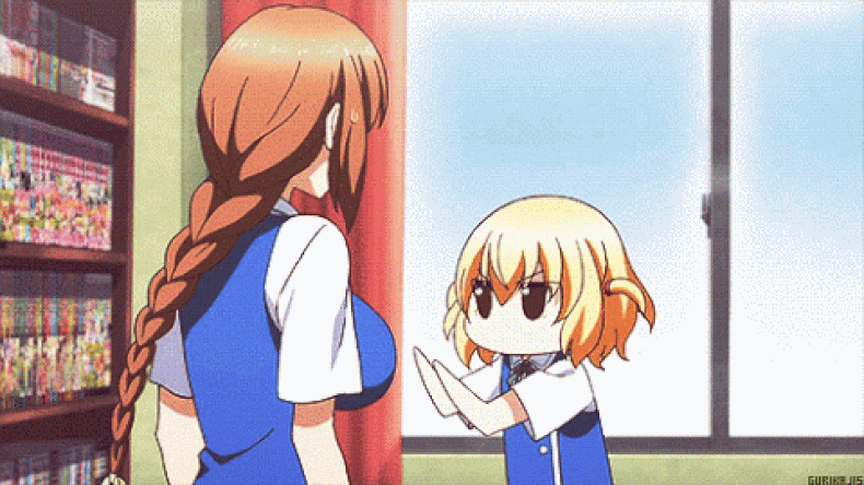 anime bouncing breasts ecchi gif non-nude school_uniform