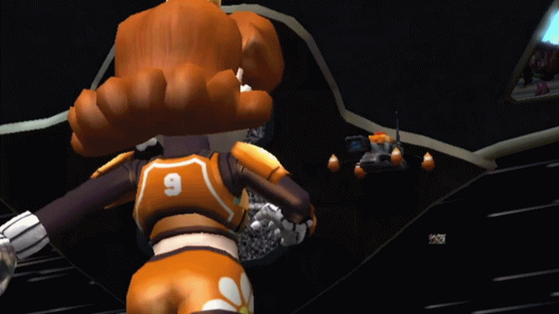 3d ass crowd gif hand_on_ass mario_strikers_charged midriff princess_daisy shorts soccer super_mario_bros. super_mario_strikers