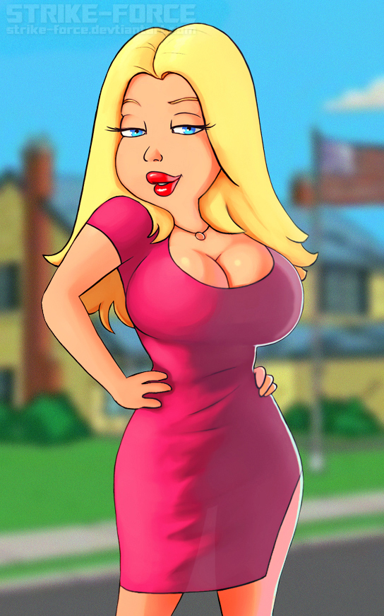 american_dad big_breasts breasts eyebrows eyelashes female francine_smith huge_breasts outside presenting see-through see-through_clothes strike-force wide_hips