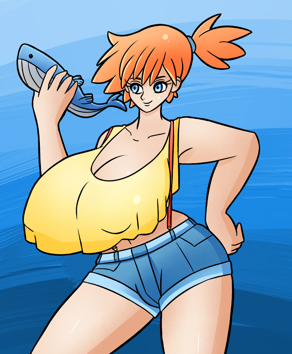 big_breasts breasts cleavage domo-sensei domo-sensei_(artist) kasumi_(pokemon) misty pokemon wailord