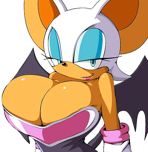 1girl anthro breasts bursting_breasts cleavage clothed clothing female female_only furry huge_breasts looking_at_viewer rouge_the_bat sonic_(series)