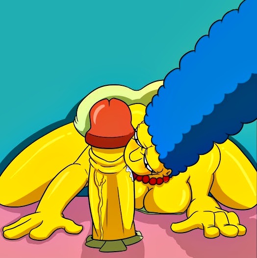 ass breasts fellatio marge_simpson oral penis the_simpsons yellow_skin