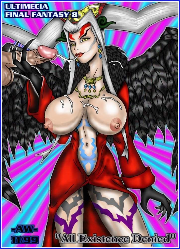 arctic_ruins big_breasts bimbo bitch breasts breasts_outside bukkake cum cum_on_breasts cum_on_face cum_trail fake_breasts final_fantasy final_fantasy_viii hair handjob horny huge_breasts imminent_fellatio implants insanely_hot large_breasts looking_at_viewer milf nipples penis silicone silver_hair slut topless ultimecia white_hair whore