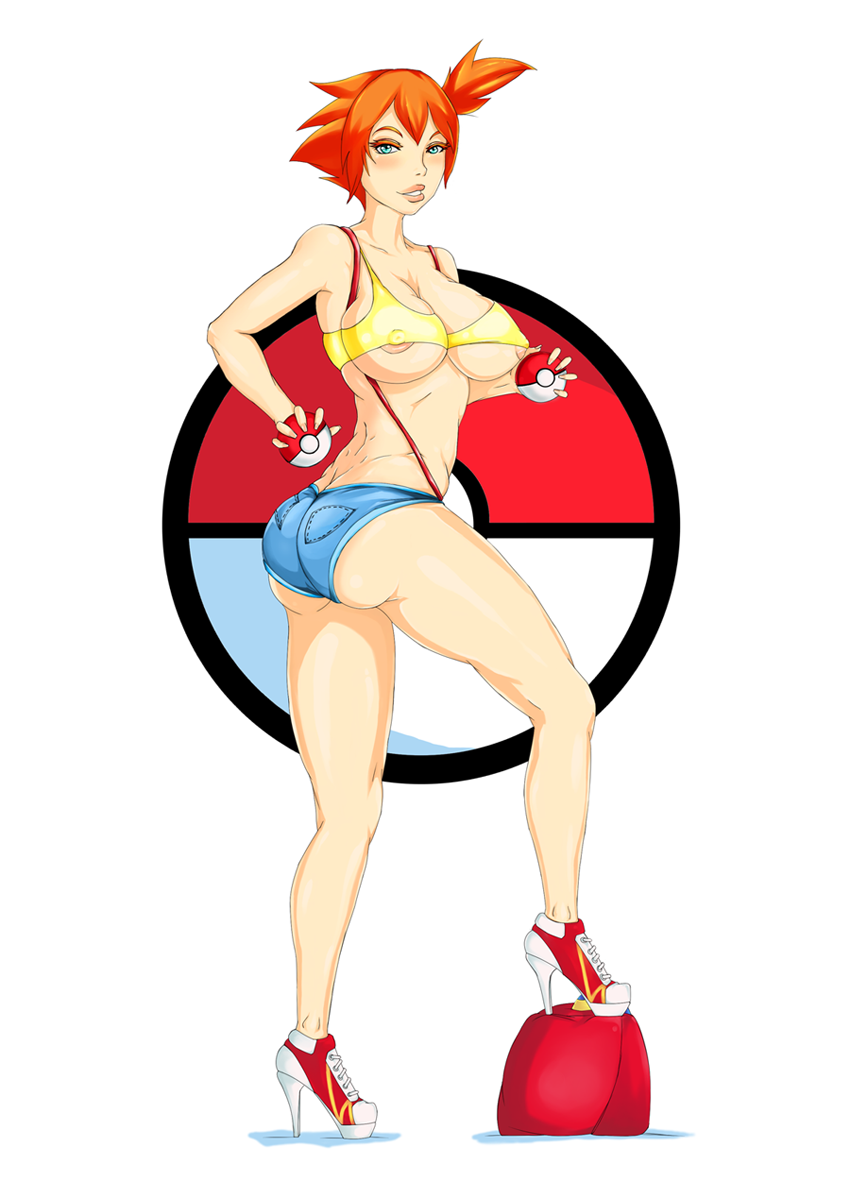 ass big_ass big_breasts breasts dantev47 kasumi_(pokemon) misty poke_ball pokemon