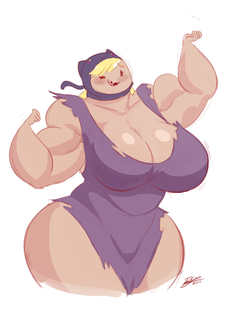 1girl adventure_time big_breasts blonde_hair breasts bulumble-bee cartoon_network female_only flexing huge_breasts muscular_female susan_strong tagme thick_thighs thighs wide_hips