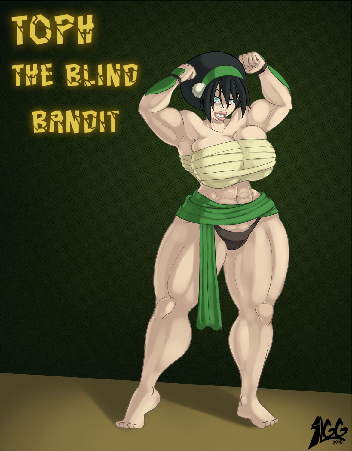 avatar:_the_last_airbender big_breasts breasts cleavage lurkergg muscular_female toph_bei_fong