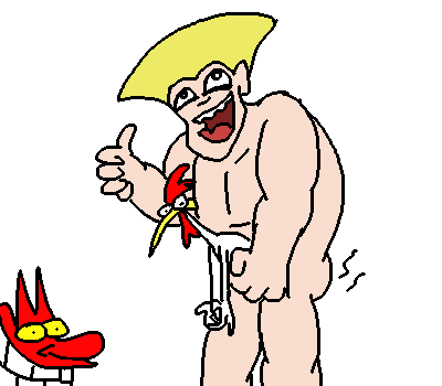 chicken chicken_(cow_and_chicken) cow_and_chicken guile street_fighter the_red_guy yaoi
