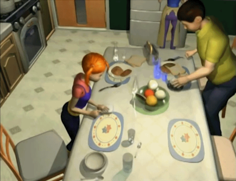 3d 3d_(artwork) abby_(cubix) angry ass breasts cubix gif kitchen screencap table zoom_in