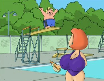 big_breasts breasts chris_griffin family_guy fatandboobies hair huge_breasts lois_griffin milf pool red_hair swimsuit
