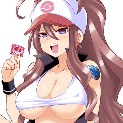 big_breasts breasts condom hilda huge_breasts pokemon pokemon_bw tattoo team_plasma touko_(pokemon) twitter underboob
