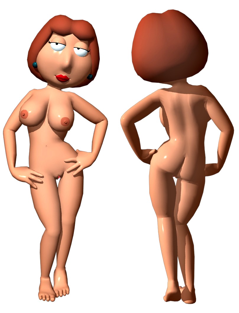 3d animation_gangstar ass big_breasts breasts family_guy hands_on_hips lois_griffin nude redhead shaved_pussy white_background