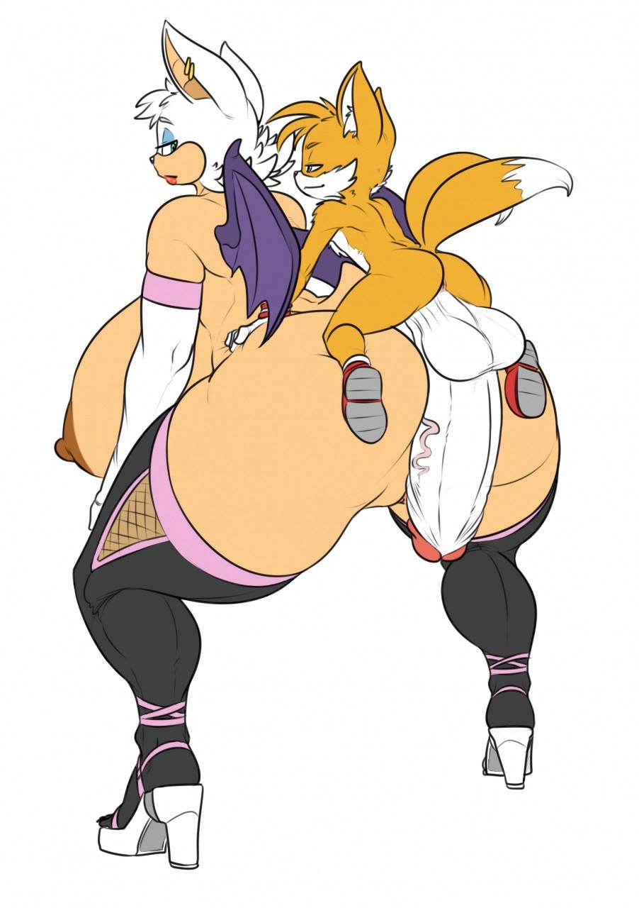 1boy 1girl 2016 age_difference aikega anthro ass backsack bat bedroom_eyes bent_over big_testicles breasts butt_squish canine clothing curvaceous duo footwear fox from_behind_position furry half-closed_eyes heart high_heels highres huge_ass huge_breasts huge_penis hyper hyper_breasts hyper_penis imminent_sex larger_female legwear lips looking_back male male/female mammal miles_"tails"_prower mounting naughty_face penis piercing platform_footwear platform_heels precum pussy rear_view rouge_the_bat seductive sega sex size_difference small_dom_big_sub smaller_male smile sonic_(series) soulteam spread_legs spreading stockings testicles thick_thighs voluptuous wide_hips
