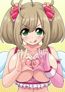 anime breasts heart heart-shaped hentai tongue