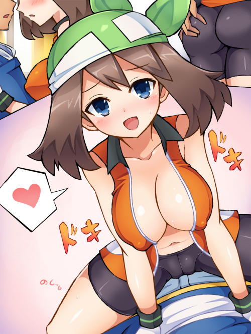 ash_ketchum ass ass_grab breasts haruka_(pokemon) heart may pokemon satoshi_(pokemon)