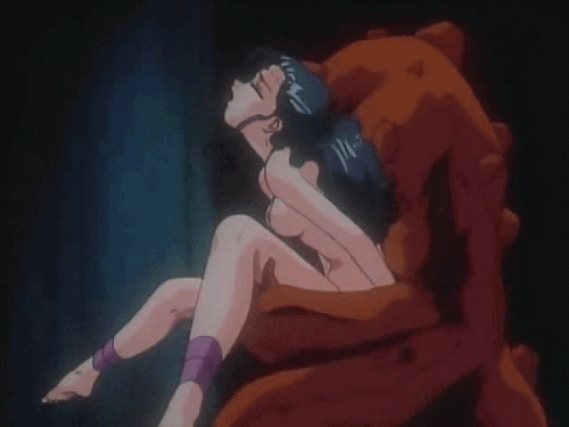 animated_gif blue_hair breasts closed_eyes dragon_rider hentai monster nude riding sex sex_slave sideboob