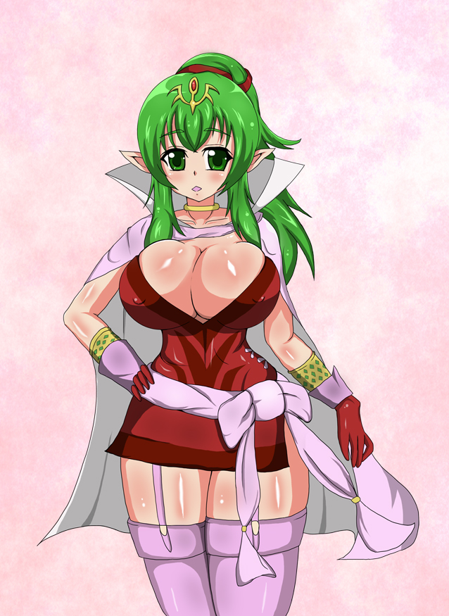1girl adult alluring alternate_breast_size artist_request beautiful big_breasts breasts chiki chiki_(fire_emblem) cleavage curvy cute erect_nipples eyebrows fire_emblem fire_emblem:_kakusei fire_emblem_awakening flirt flirting green_eyes green_hair grown_up hair heroine hips horny insanely_hot looking_at_viewer love older_version pointy_ears silicone solo source_request thick_thighs thighs tight tight_clothes tight_clothing tight_dress tight_shirt tiki tiki_(adult)_(fire_emblem)