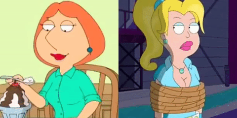 american_dad big_breasts blonde_hair breasts expansion family_guy francine_smith gif hair lois_griffin milf red_hair