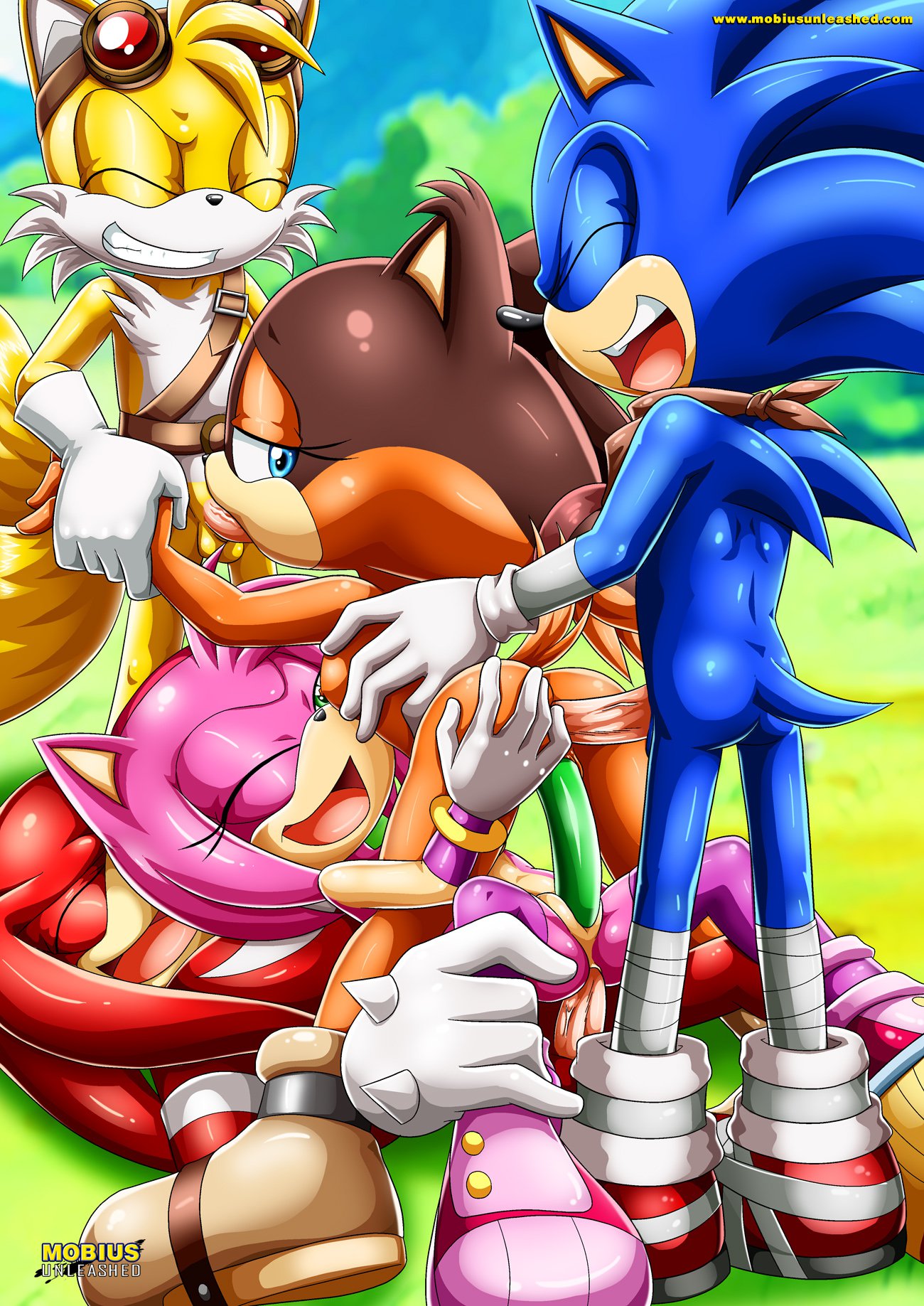 amy_rose bbmbbf knuckles_the_echidna miles_"tails"_prower mobius_unleashed multiple_tails palcomix sega sex sonic_(series) sonic_boom sonic_the_hedgehog sonic_the_hedgehog_(series) sticks_the_jungle_badger tail video_games
