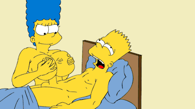 animated bart_simpson blue_hair fucked_silly gif hair incest marge_simpson mother_and_son nickartist orgasm orgasm_face paizuri rape_face smirk smirking the_simpsons