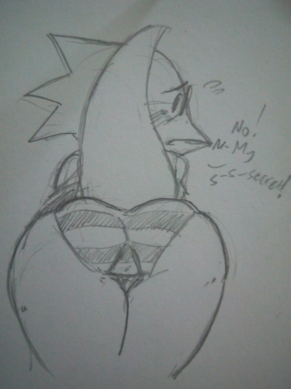 1girl alphys alphys_(undertale) anthro ass back_view butt claws doctor female_anthro female_only glasses lizard pencil_(artwork) reptile scalie traditional_art traditional_media traditional_media_(artwork) undertale undertale_(series) video_game_character video_games