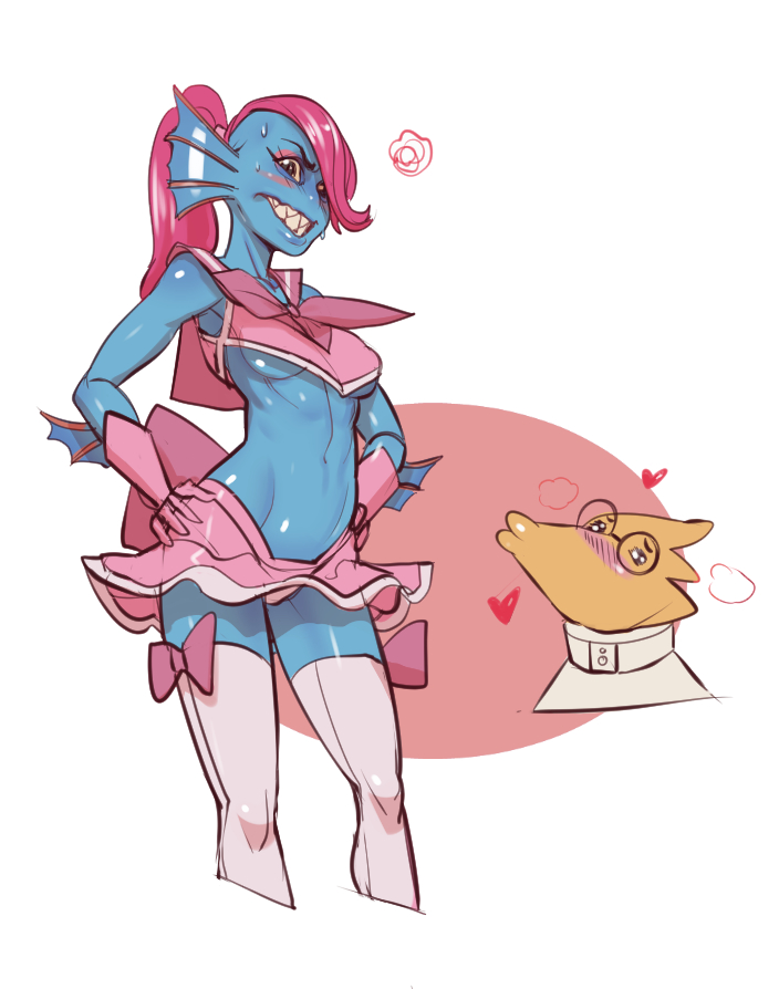 2_girls 2d 2d_(artwork) 2girls alphyne alphys alphys_(undertale) anthro anthro_only blue_body blue_skin canon_couple claws couple digital_media_(artwork) doctor duo female female_anthro female_only glasses lab_coat lizard red_hair reptile revealing_clothes scalie undertale undertale_(series) undyne video_game_character video_games yellow_body yellow_skin yuri