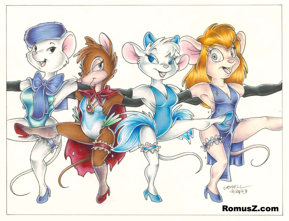 4_girls 4girls anthro anthro_mouse breasts chip_'n_dale_rescue_rangers crossover dancer_outfit dancing disney female female_anthro female_anthro_mouse female_only furry gadget_hackwrench gloves legs leotard long_gloves mammal miss_bianca_(the_rescuers) miss_kitty_mouse mouse_ears mouse_tail mrs_brisby non-nude raised_leg rodent romus_z romusz secret_of_nimh tail the_great_mouse_detective the_rescuers thigh_band