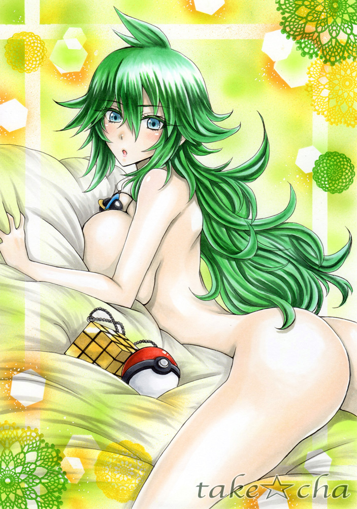 cube genderswap genderswap green_hair n_(pokemon) pokeball pokemon