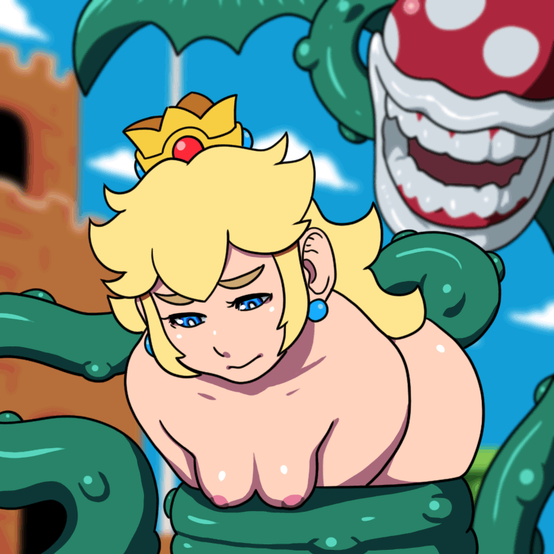 1girl ambiguous_penetration big_breasts blonde blonde_hair blue_eyes bondage bouncing_breasts breasts crown dragoonrekka earrings female female_human gif human interspecies long_blonde_hair long_hair nude outdoor outdoor_sex outside piranha_plant plant plant_tentacle princess_peach questionable_consent restrained sex super_mario_bros. taken_from_behind tentacle_sex tentacles thrusting vines