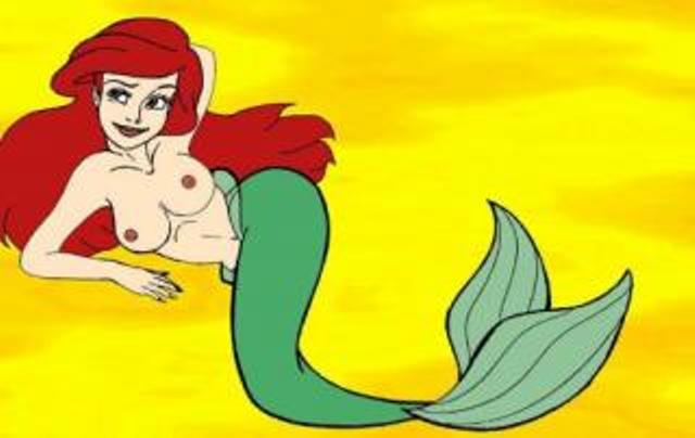 big_breasts breasts disney fish_tail mermaid princess_ariel red_hair smile the_little_mermaid