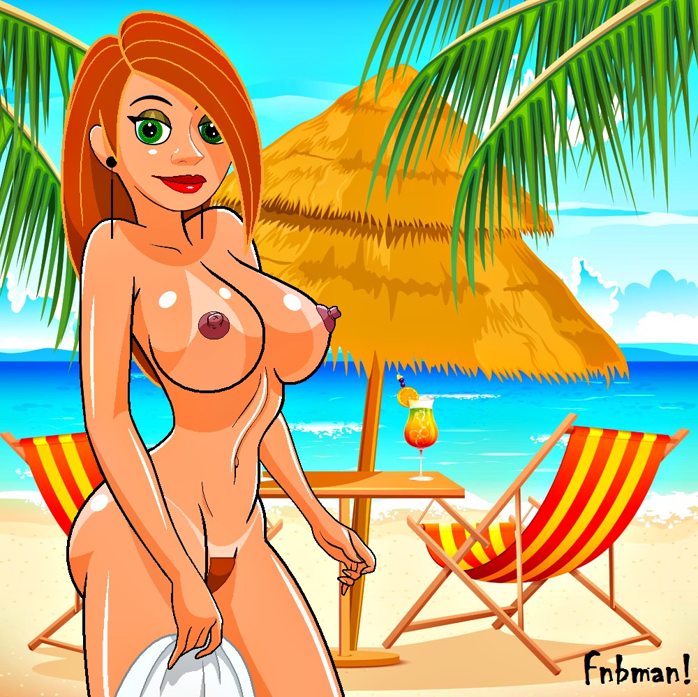 1girl ass big_breasts breasts female_only fnbman kim_possible kimberly_ann_possible nipples outside pubic_hair pussy tan_line thighs