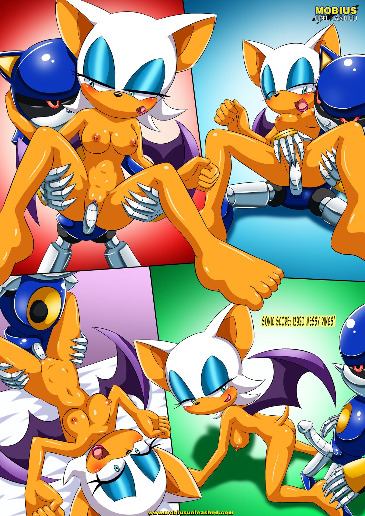 all_fours ass bbmbbf bed blush breasts m m.e.s.s._3 mess metal_sonic missionary mobius_unleashed nude one_eye_closed palcomix penis presenting reverse_cowgirl rouge_the_bat sega smirk sonic_(series) sonic_team sonic_the_hedgehog_(series)