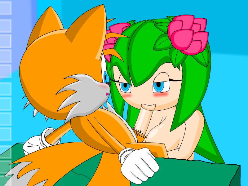 1boy 1girl cosmo_the_seedrian cosmo_the_seedrian_(adult) miles_"tails"_prower multiple_tails nude sega sonic_(series) tagme tail