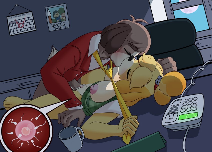 1boy 1girl absurd_res animal_crossing anthro anthro_on_anthro big_breasts bodily_fluids bottomless bottomless_female bottomless_male breasts brother brother_and_sister canid canine canis clothed clothing clothing_pull cum cum_in_pussy cum_inside digby_(animal_crossing) domestic_dog duo female_penetrated furry genital_fluids genitals high_res impregnation inbreeding incest isabelle_(animal_crossing) kissing kyra_(atrolux) lying male male/female male_penetrating male_penetrating_female mammal neck_tie necktie_pull nintendo nipples on_back open_clothing open_shirt open_topwear ovum partial_nudity penetration penile penile_penetration penis penis_in_pussy porldraws pussy sex shih_tzu shirt siblings sister sperm_cell table_lotus_position topwear toy_dog vaginal vaginal_penetration video_games