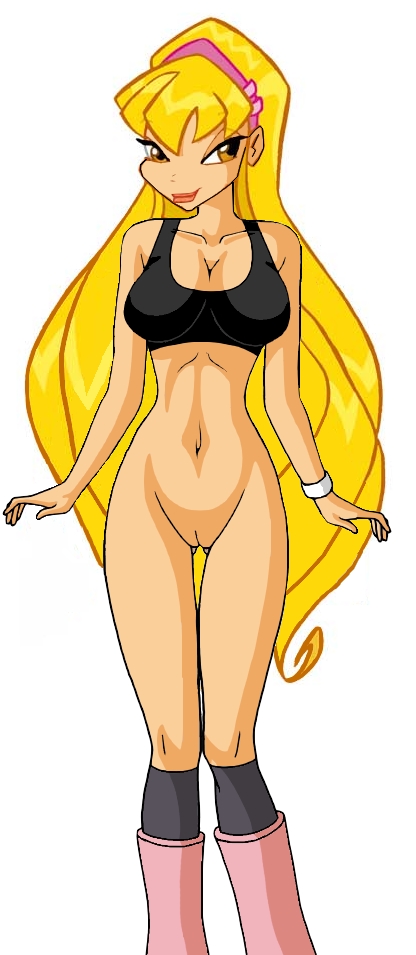 blonde_hair bottomless no_panties partially_clothed stella winx_club