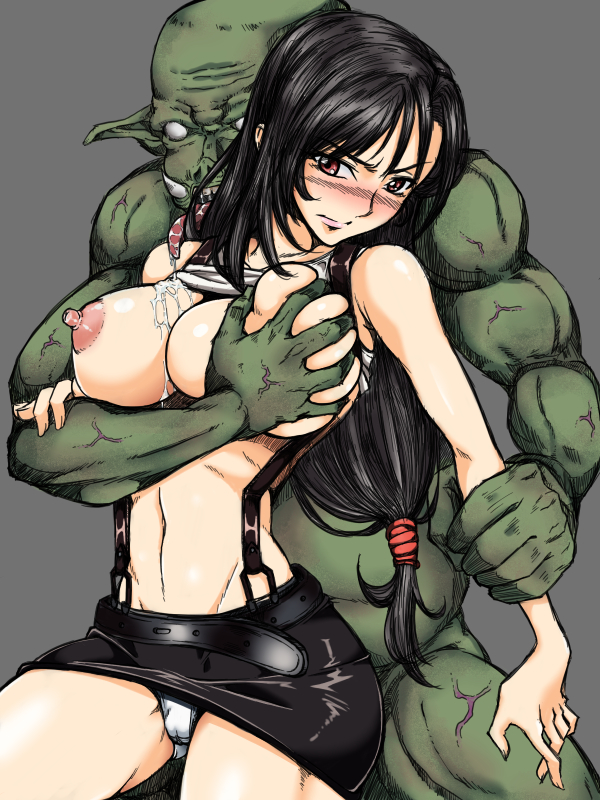 1boy 1girl 69 big_breasts blush breast_grab brown_eyes brown_hair cameltoe clothed_female cowboy_shot eating_pussy fellatio final_fantasy final_fantasy_vii forced goblin goblin_male grabbing grabbing_from_behind green_skin groping imminent_rape long_hair male male/female monster_sex muscle nipples orc_(final_fantasy) orc_(species) orc_male pussylicking saliva shirt_lift skirt solo_female square_enix suspender_skirt suspenders tifa_lockhart tongue tongue_out video_game_character video_game_franchise walwalwal32 wrist_grab
