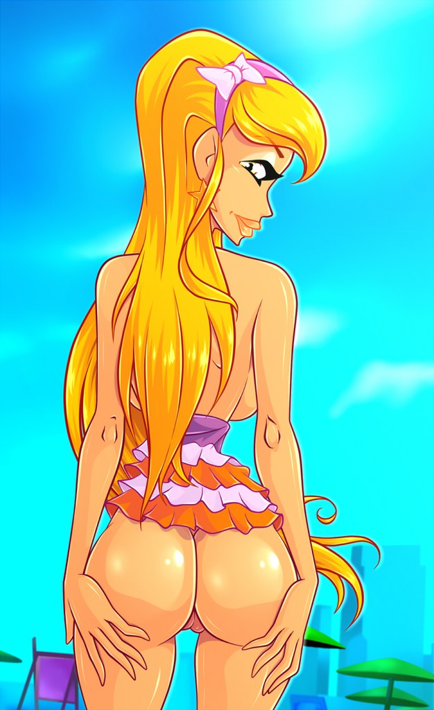 ass blonde_hair clothed looking_back no_panties stella winx_club zfive
