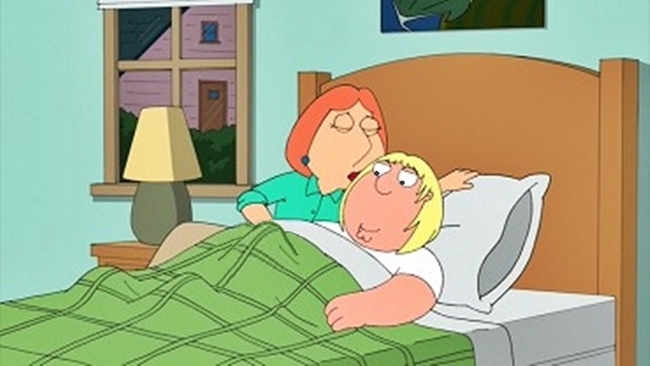 bed chris_griffin erection family_guy handjob incest kiss lamp lois_griffin mother's_duty mother_and_son pillow window