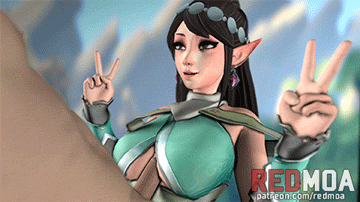 3d big_breasts breasts clothed double_v gif huge_breasts loop male/female paizuri paladins paladins_champions_of_the_realm redmoa solo_focus v ying_(paladins)