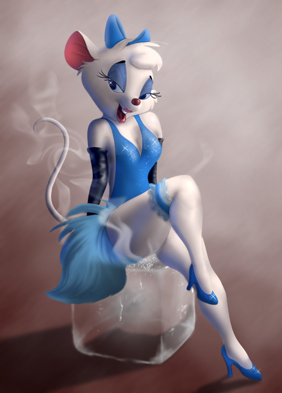 1girl anthro anthro_mouse blue_high_heels blue_leotard breasts dancer_outfit disney female female_anthro female_anthro_mouse female_only furry gloves high_heels ice ice_cube leotard long_gloves mammal miss_kitty_mouse mouse mouse_ears mouse_tail non-nude rodent sitting solo tail the_great_mouse_detective thigh_band white_fur