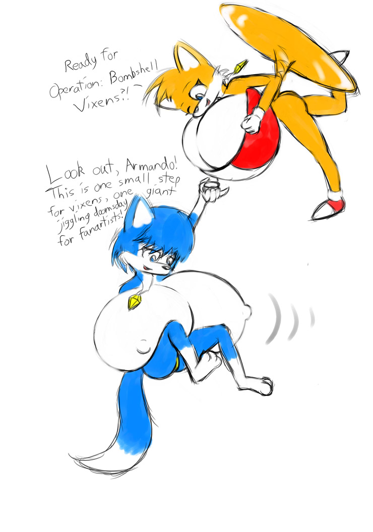 crossover genderswap krystal miles_"tails"_prower multiple_tails norithics rule_63 sega sonic sonic_team star_fox tail text
